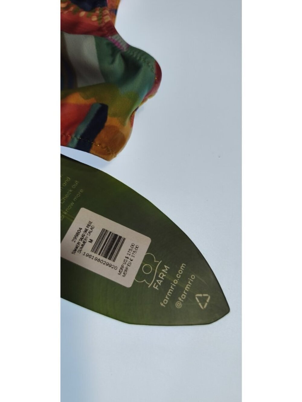 NWT Farm Rio Tropical One-Piece Swimsuit / Size Medium / Beading detail on strap - Picture 8 of 9